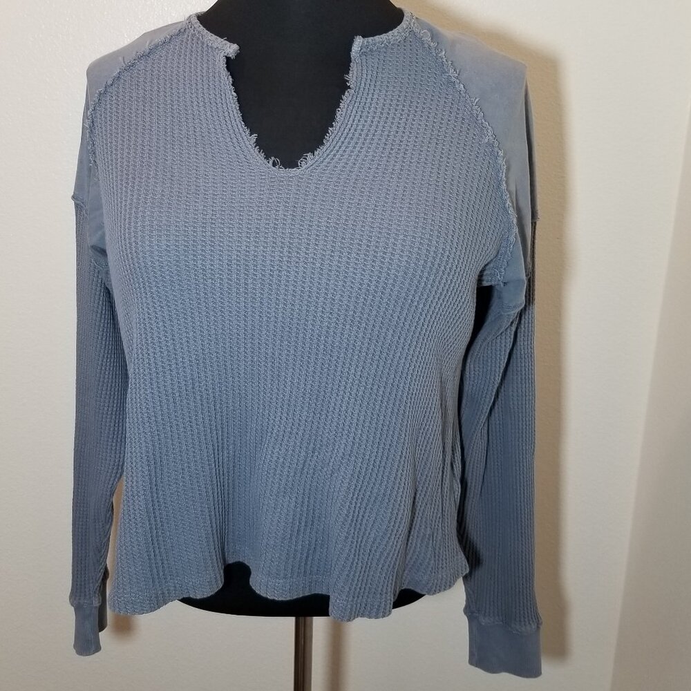 Torrid Festi Waffle Long Sleeve Tee Womens Size 0 Grunge Cottage Retro Street